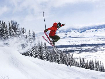 Winter skiing air jump-2